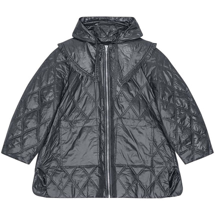 Ganni Shiny Quilt Midi Jacket