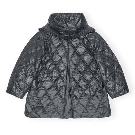 Ganni Shiny Quilt Midi Jacket