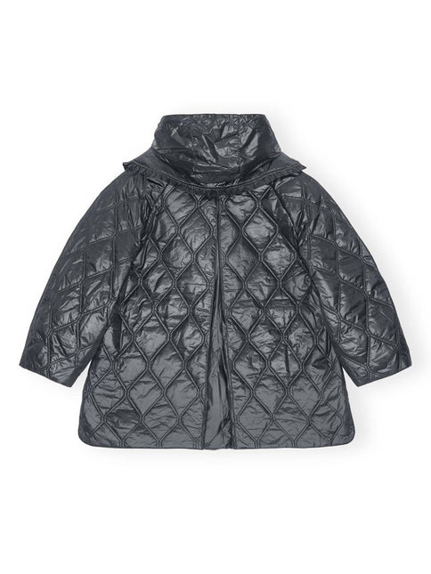 Ganni Shiny Quilt Midi Jacket