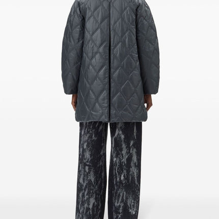 Ganni Shiny Quilt Midi Jacket