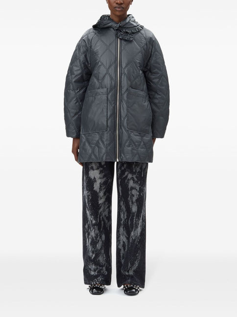 Ganni Shiny Quilt Midi Jacket
