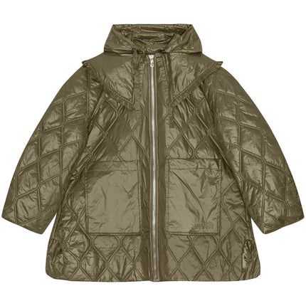 Ganni Shiny Quilt Midi Jacket