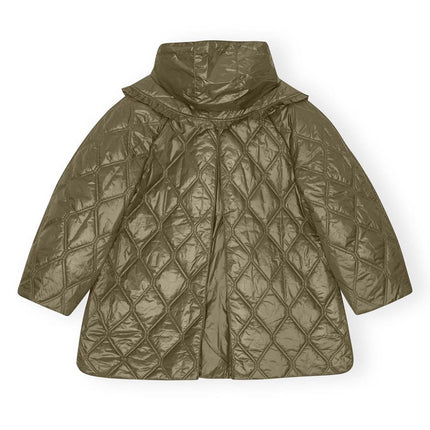 Ganni Shiny Quilt Midi Jacket