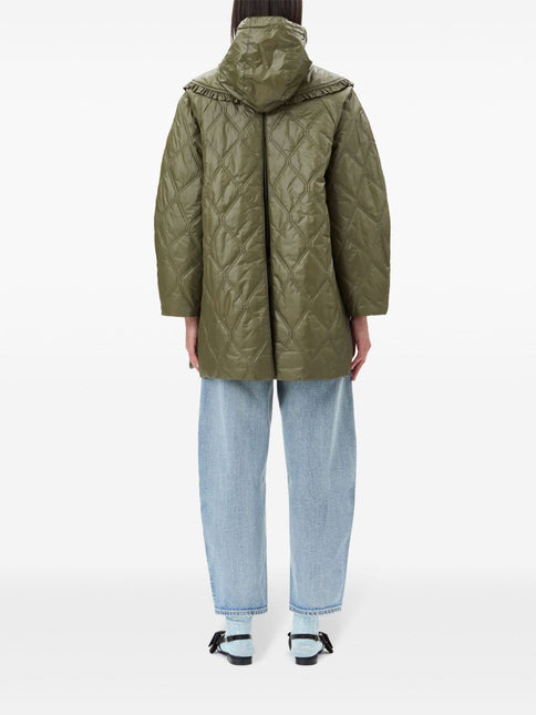 Ganni Shiny Quilt Midi Jacket