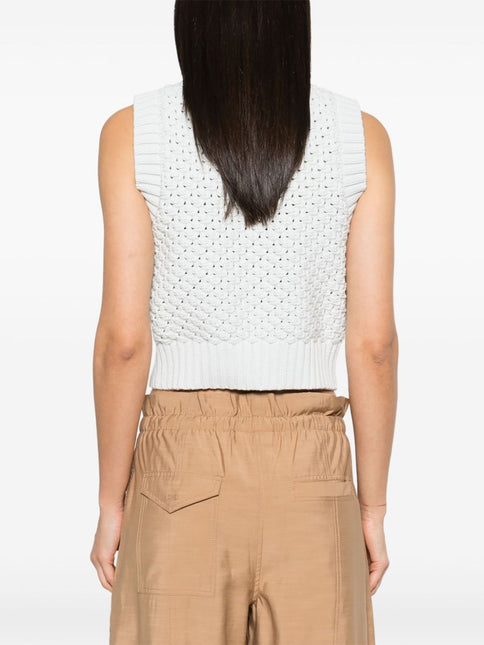 Ganni Openwork cotton vest