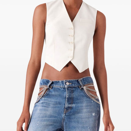 Stella McCartney Cropped Tailored Wool Waistcoat