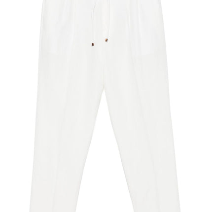 Brunello Cucinelli linen blend drawstring trousers