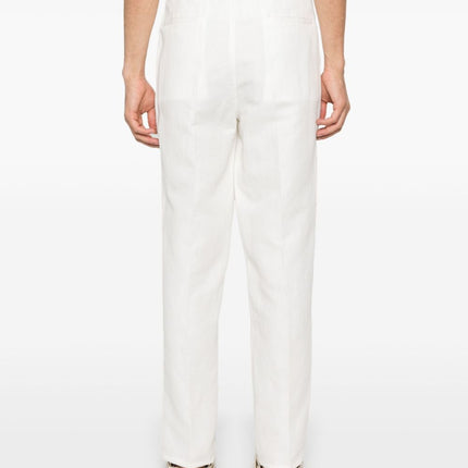 Brunello Cucinelli linen blend drawstring trousers