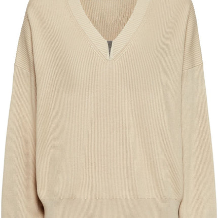 Brunello Cucinelli cotton english rib sweater with shiny detail