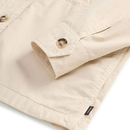 Woolrich Garment-Dyed Pure Cotton Overshirt beige