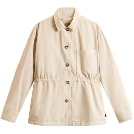 Woolrich Garment-Dyed Pure Cotton Overshirt beige