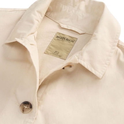 Woolrich Garment-Dyed Pure Cotton Overshirt beige