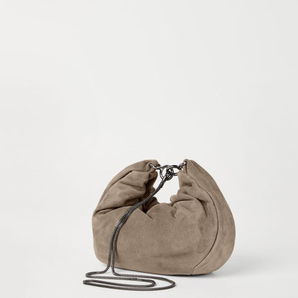 Brunello Cucinelli Suede Brioche Hobo bag