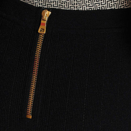Balmain Button Embellished Knitted Skirt