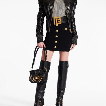 Balmain Button Embellished Knitted Skirt