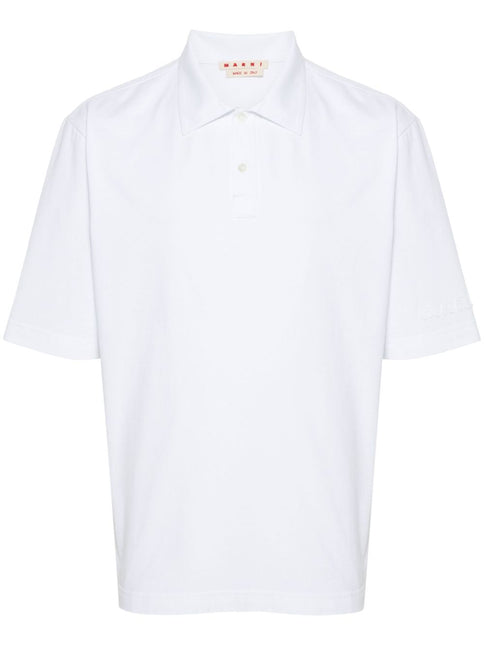 Marni logo-patch polo shirt
