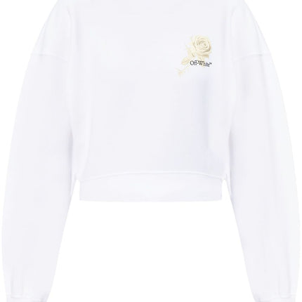 Off White logo-print cropped sweatshirt