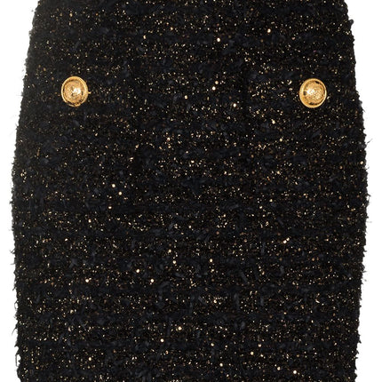 Balmain high-rise tweed miniskirt
