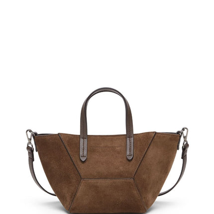 Brunello Cucinelli Duo mini bag in suede with monili