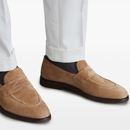 Brunello Cucinelli Penny Loafer in washed suede