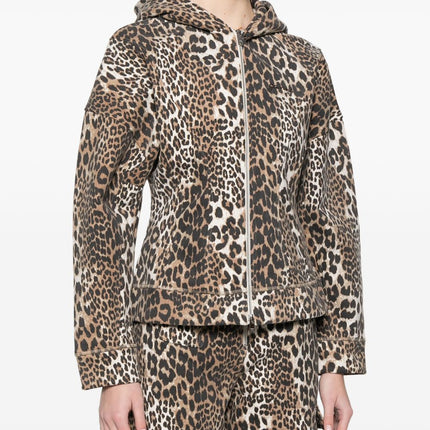 Ganni Leopard print hoodie