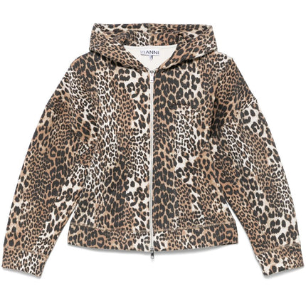 Ganni Leopard print hoodie