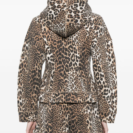 Ganni Leopard print hoodie