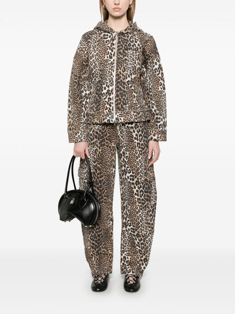 Ganni Leopard print hoodie
