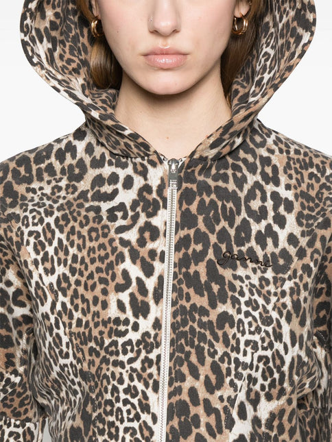 Ganni Leopard print hoodie