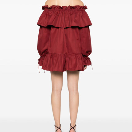 Saint Laurent ruffled cotton mini dress