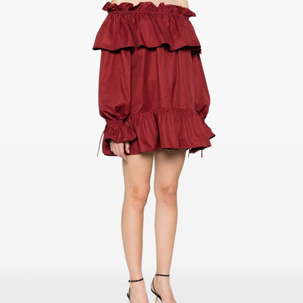 Saint Laurent ruffled cotton mini dress