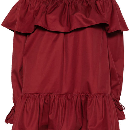 Saint Laurent ruffled cotton mini dress