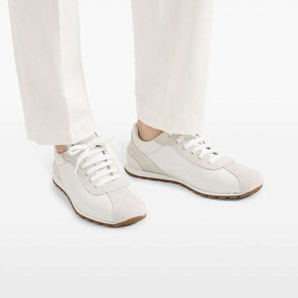 Brunello Cucinelli Suede and calfskin runners with monili