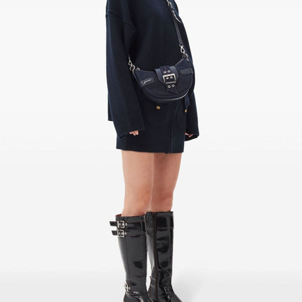 Ganni Buckle small denim cross-body bag