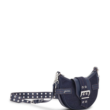 Ganni Buckle small denim cross-body bag