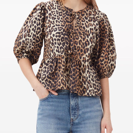 GANNI Top Brown