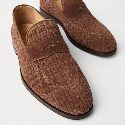 Brunello Cucinelli Penny Loafer in woven suede