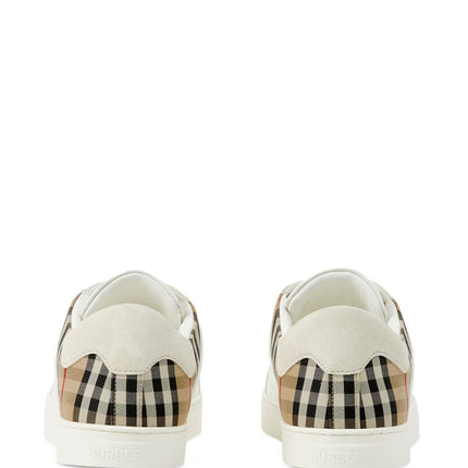 Burberry Leather, suede and check sneakers