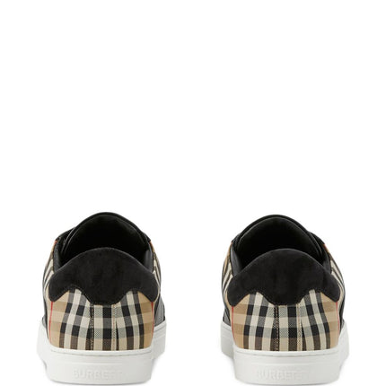 Burberry Leather, suede and check sneakers