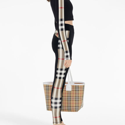 Burberry Stretch jersey leggings with Check finishes