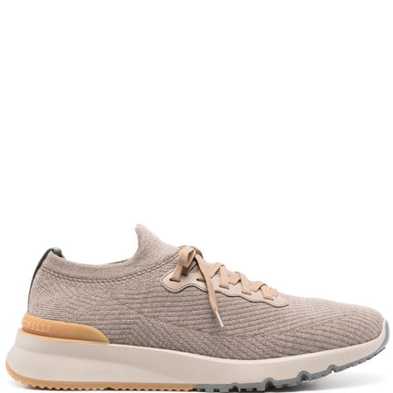 Brunello Cucinelli Runners in wool and semi-gloss calfskin