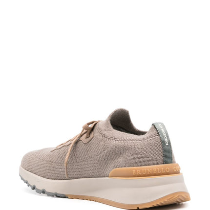 Brunello Cucinelli Runners in wool and semi-gloss calfskin