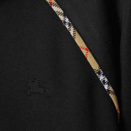 Burberry Cotton blend zip-up hoodie with check trim