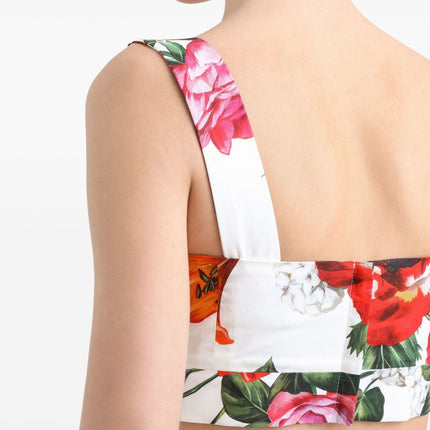 Dolce & Gabbana Flower-print poplin top