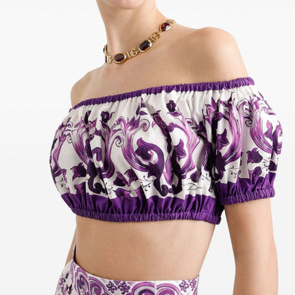 Dolce & Gabbana Maiolica print cotton top
