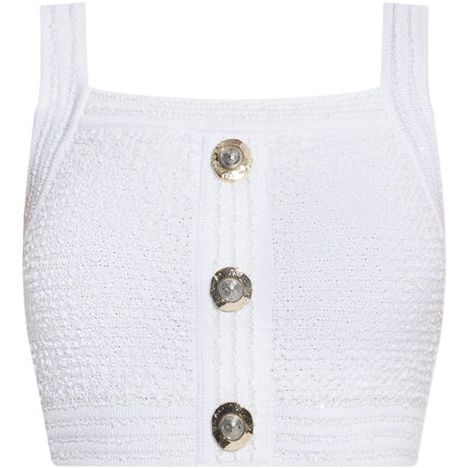 Balmain Tweed Crop Top