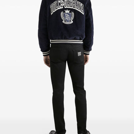Dolce & Gabbana five pockets logo plaque Denim cotton jeans