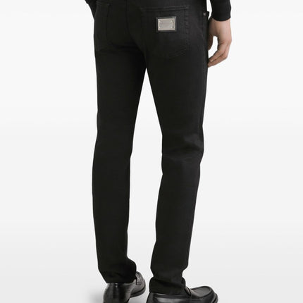 Dolce & Gabbana five pockets logo plaque Denim cotton jeans