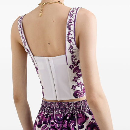 Dolce & Gabbana Maiolica print bustier top