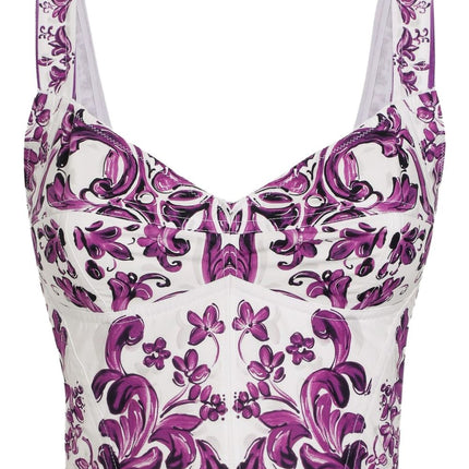 Dolce & Gabbana Maiolica print bustier top